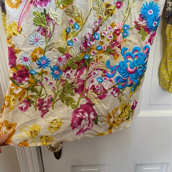 Aratta Silent Journey Dream Embroidered Button Down Shirt - Small - Picture 8 of 13